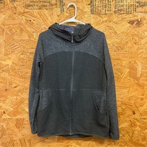 The North Face Heathered Gray Women’s Hoodie with Purple Accents - Size L